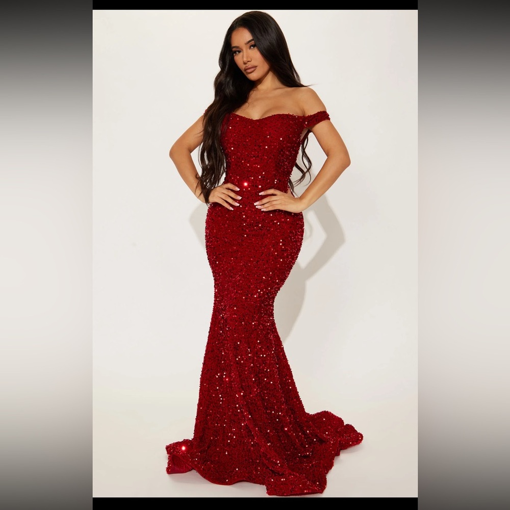 Red fashionnova sequin dress X-Large